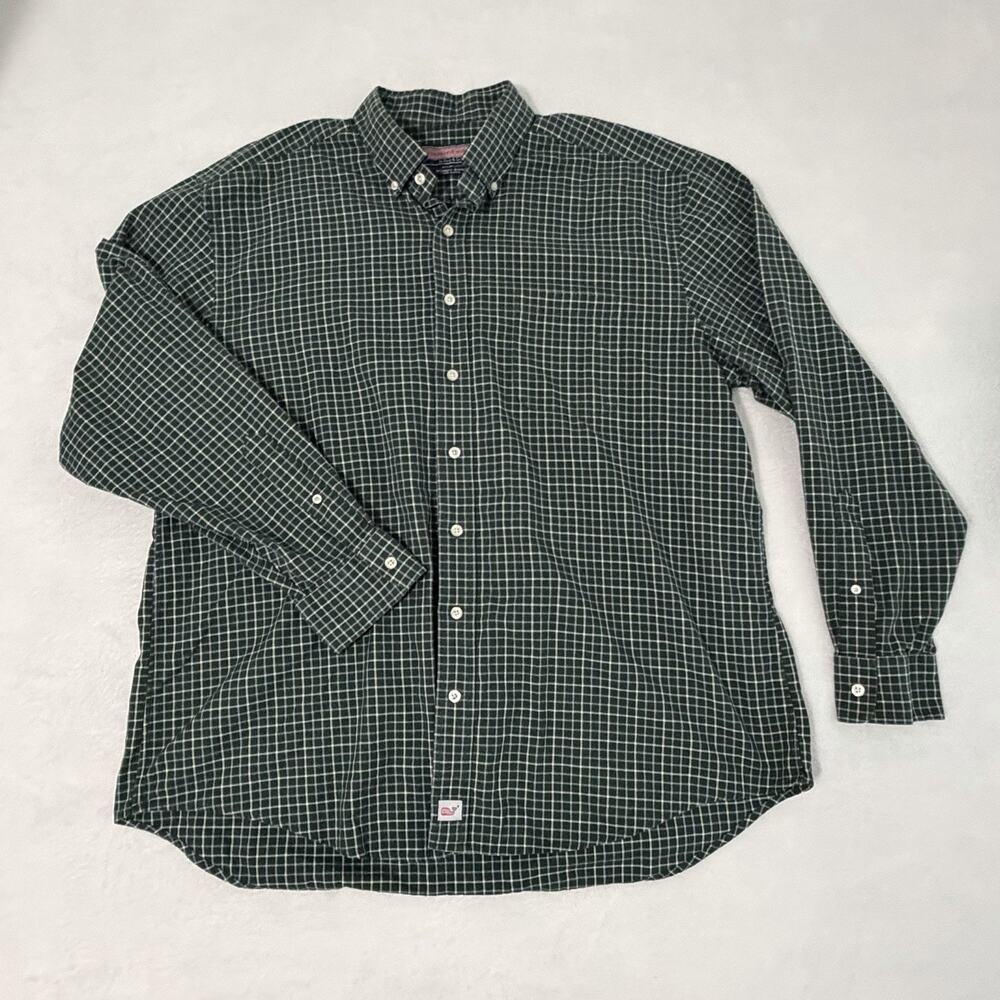 VINEYARD VINES Shirt Mens XL Blue Green Pink Button Up Long Sleeve Plaid